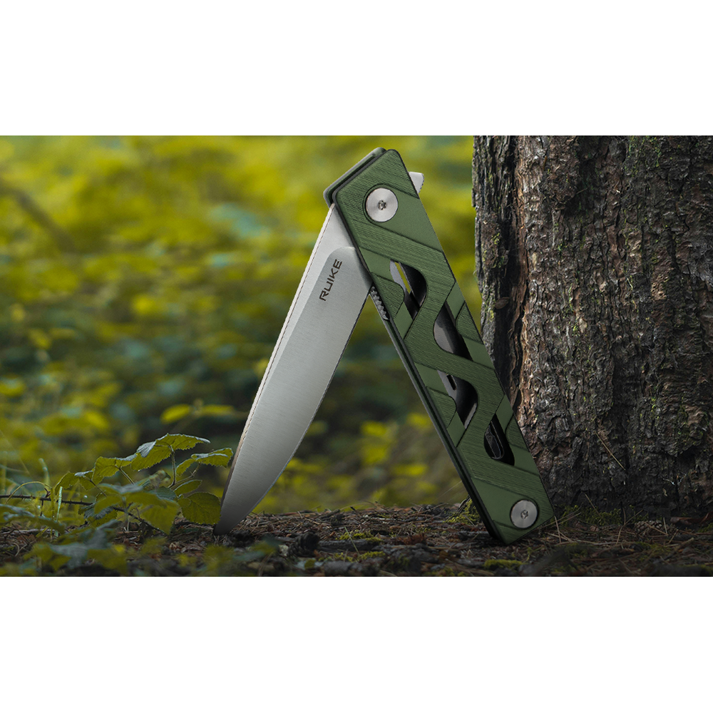 Ніж складаний туристичний Ruike P878-AK, (8.7 см) 14C28N / 6063Aluminum сірий