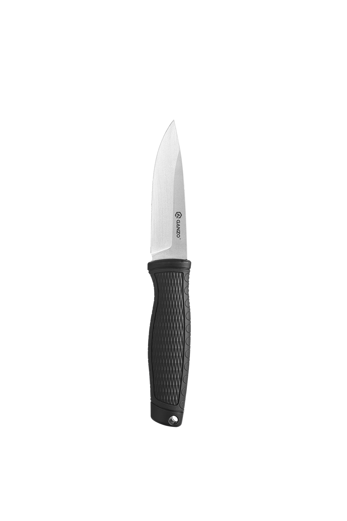 Ніж фіксований туристичний Ganzo G806 (9.8 см) 8CR14 / PP+TPR чорний з чохлом