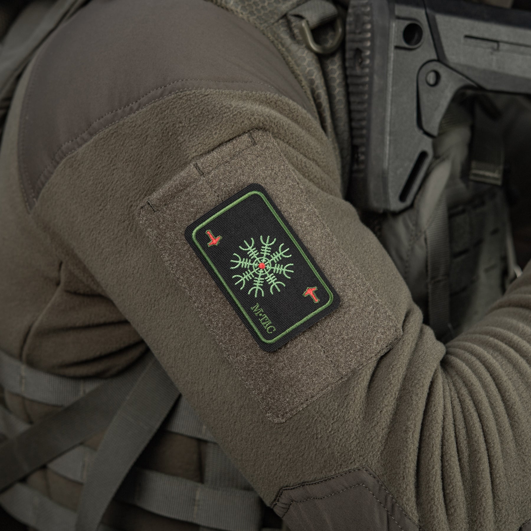 M-Tac нашивка карта Компас Вікінгів (вишивка) Black/Olive