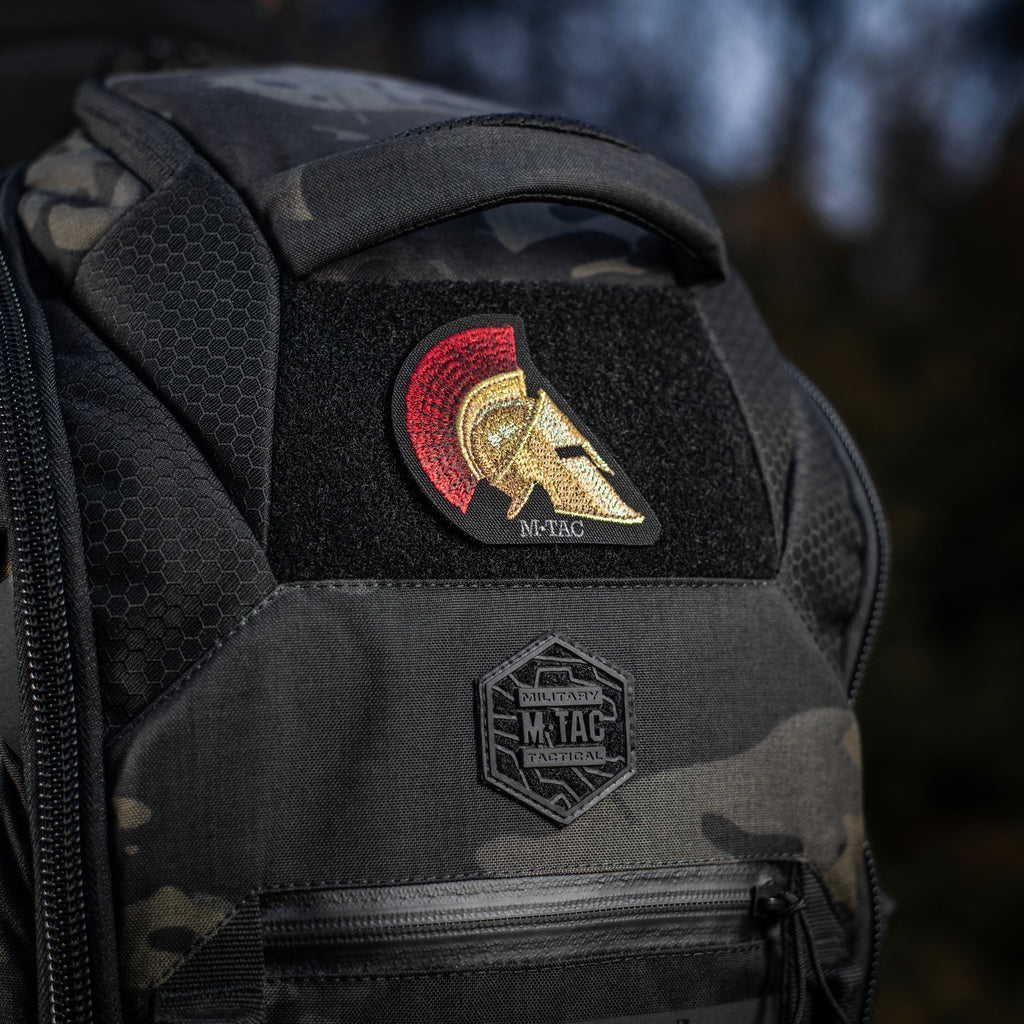 M-Tac нашивка Spartan Helmet (вишивка) Black