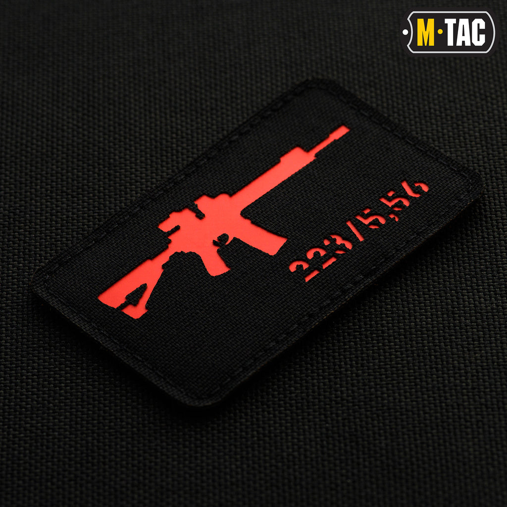 M-Tac нашивка AR-15 223/5,56 Laser Cut Black/Red