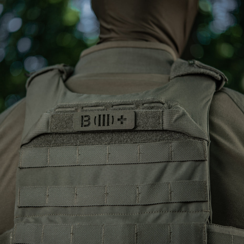 M-Tac нашивка група крові B (III) + наскрізна Laser Cut 25х80 Ranger Green