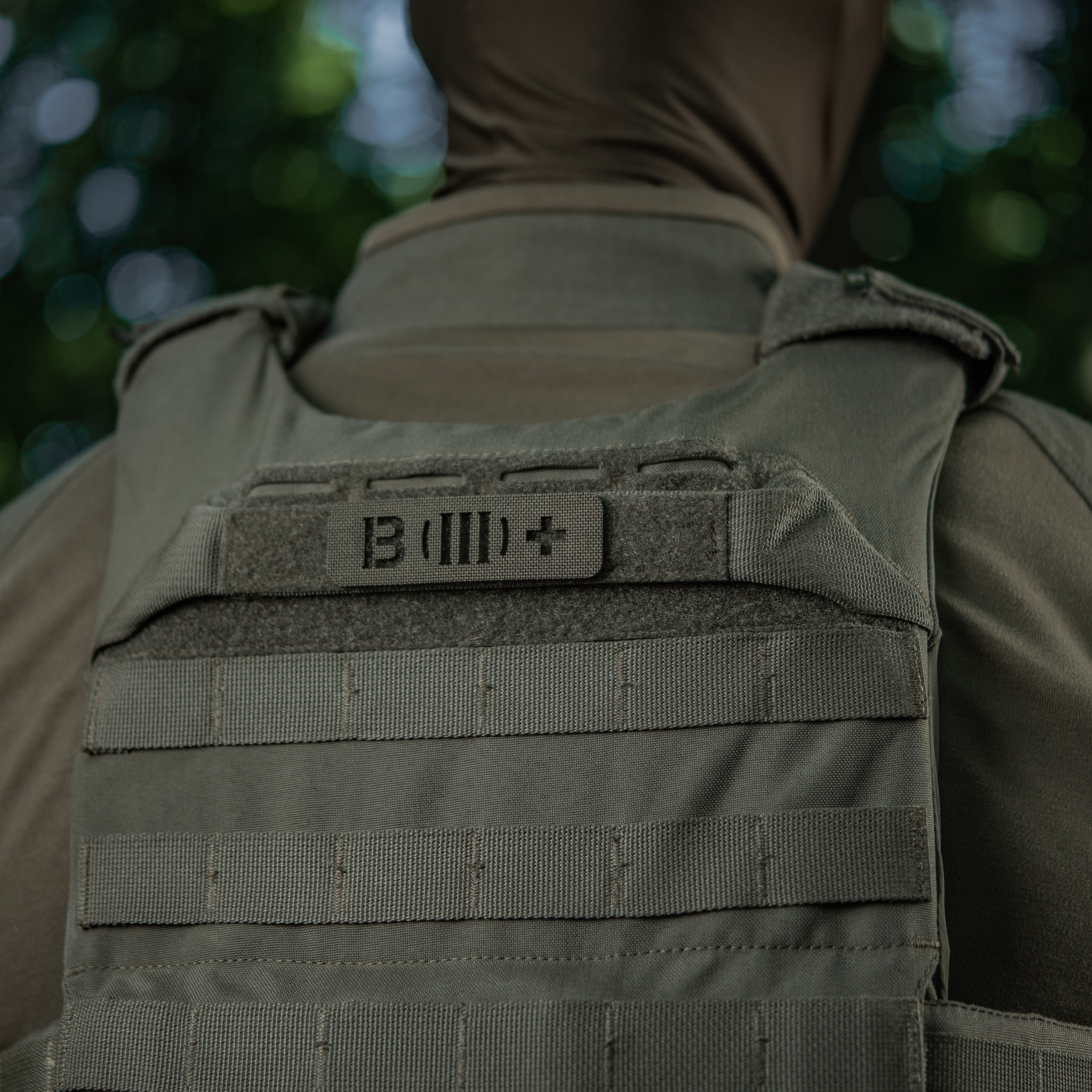 M-Tac нашивка група крові B (III) + наскрізна Laser Cut 25х80 Ranger Green
