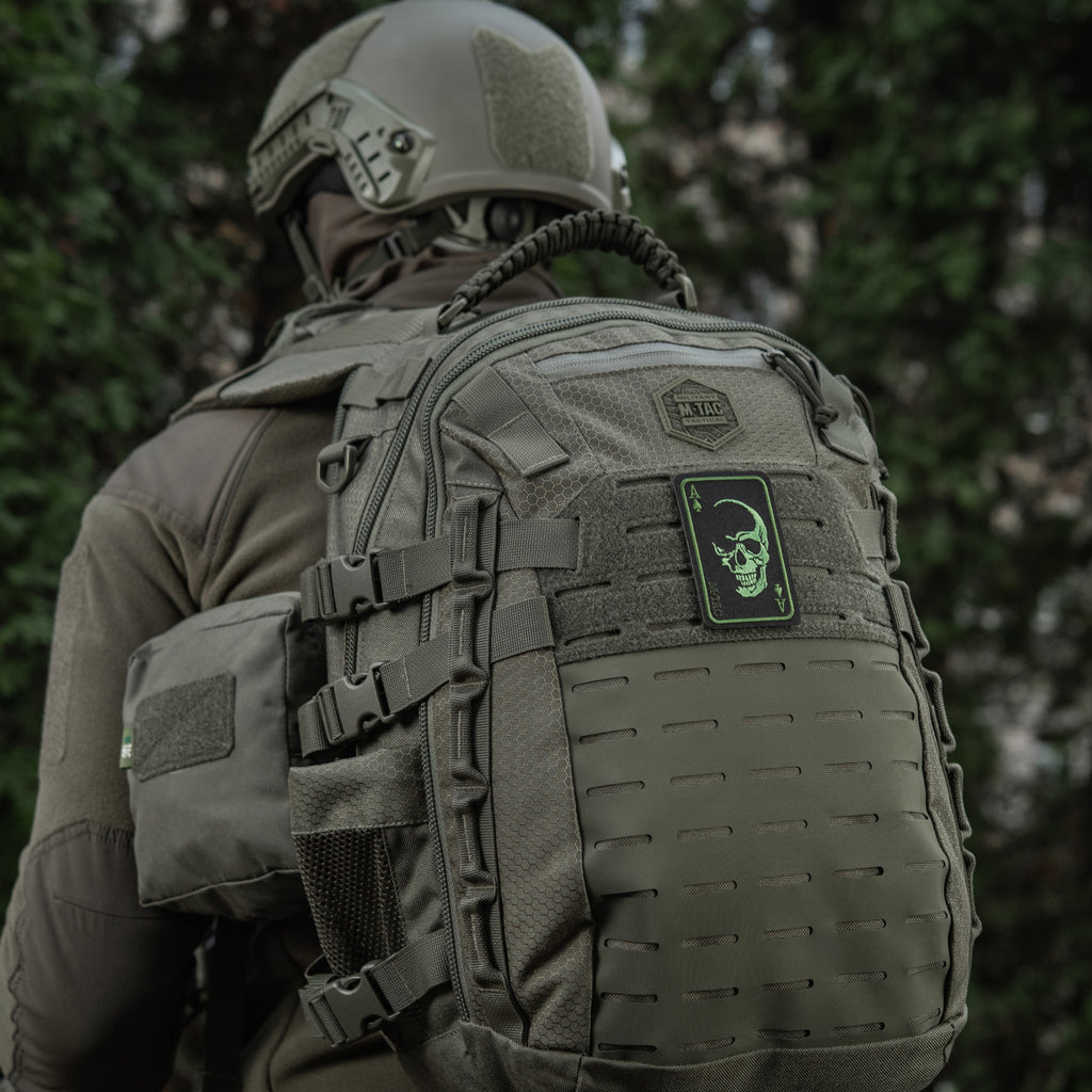 M-Tac нашивка Face of war (вишивка) Black/Olive
