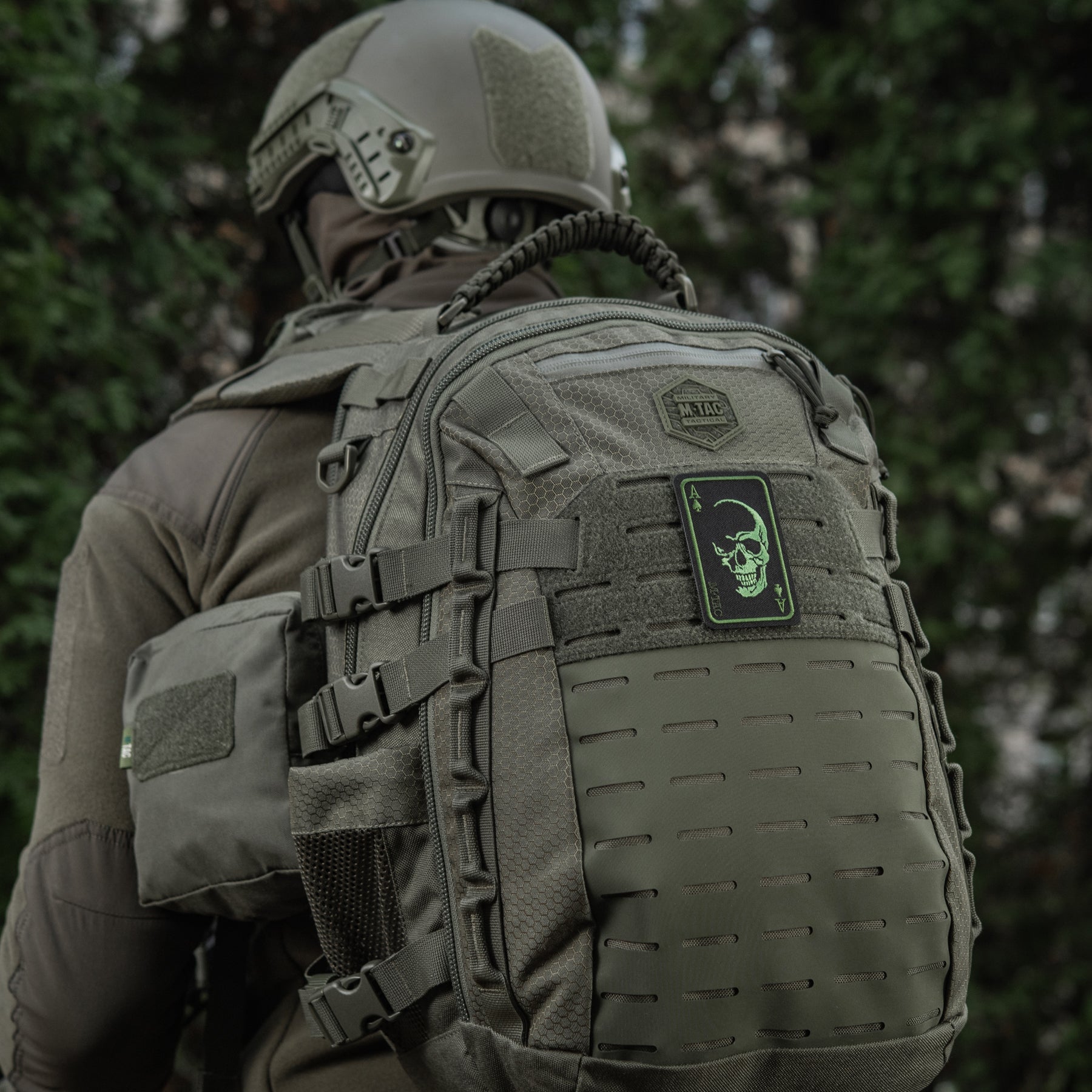 M-Tac нашивка Face of war (вишивка) Black/Olive