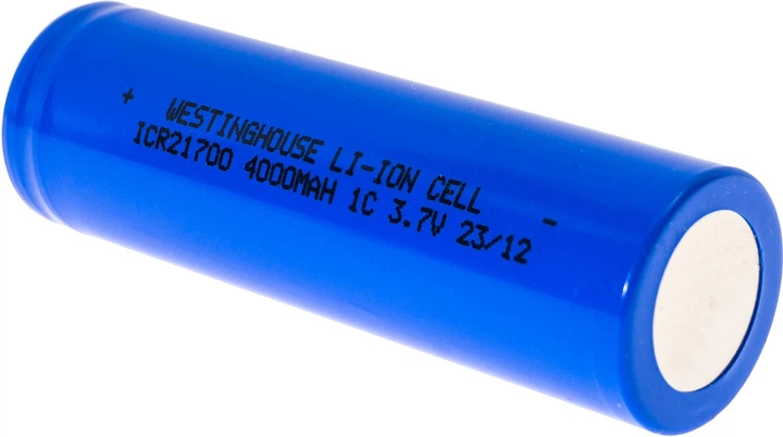 Акумулятор Westinghouse ICR21700 4000 mAh 3.7V Li-ion без плати захисту Flat Top