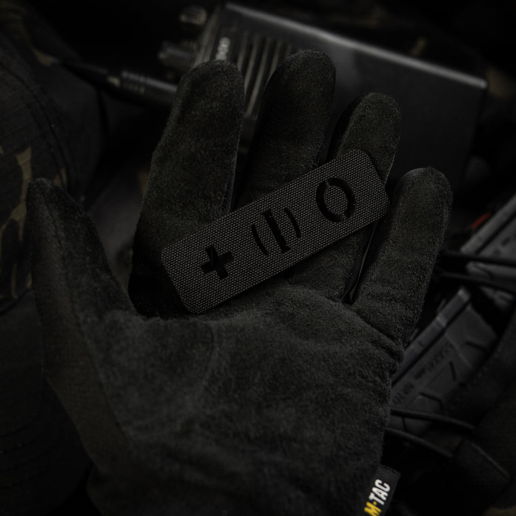 M-Tac нашивка група крові O (I) + наскрізна Laser Cut 25х80 Black