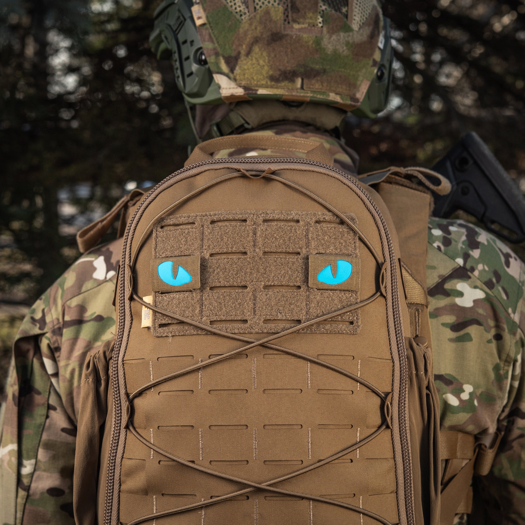 M-Tac нашивка Tiger Eyes Laser Cut (пара) Coyote/Blue/GID
