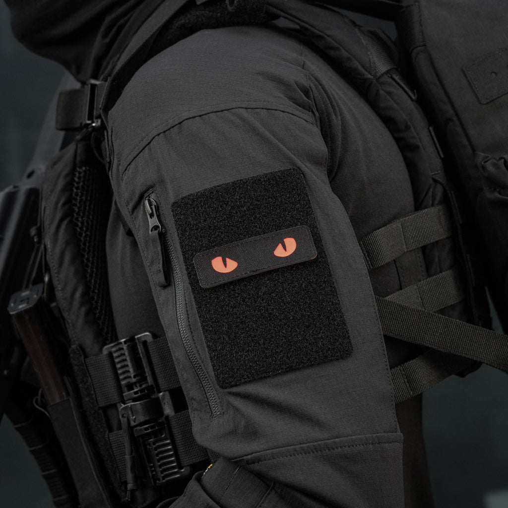 M-Tac нашивка Cat Eyes Laser Cut Black/Red/GID