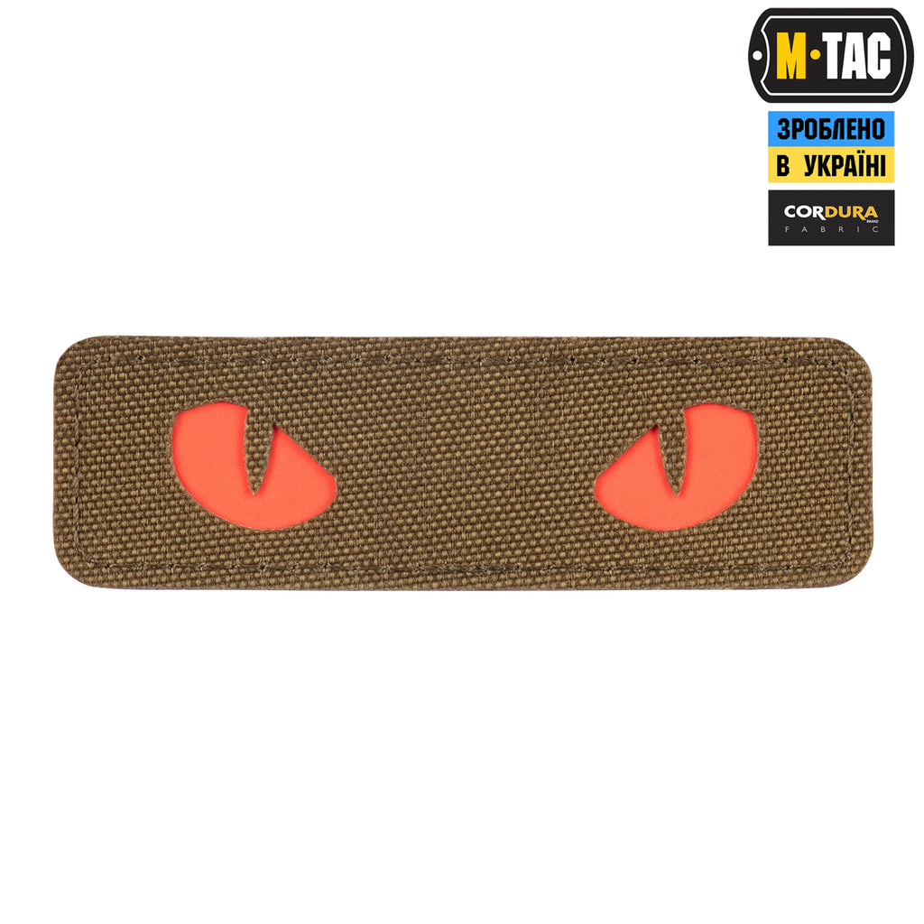 M-Tac нашивка Cat Eyes Laser Cut Coyote/Red/GID