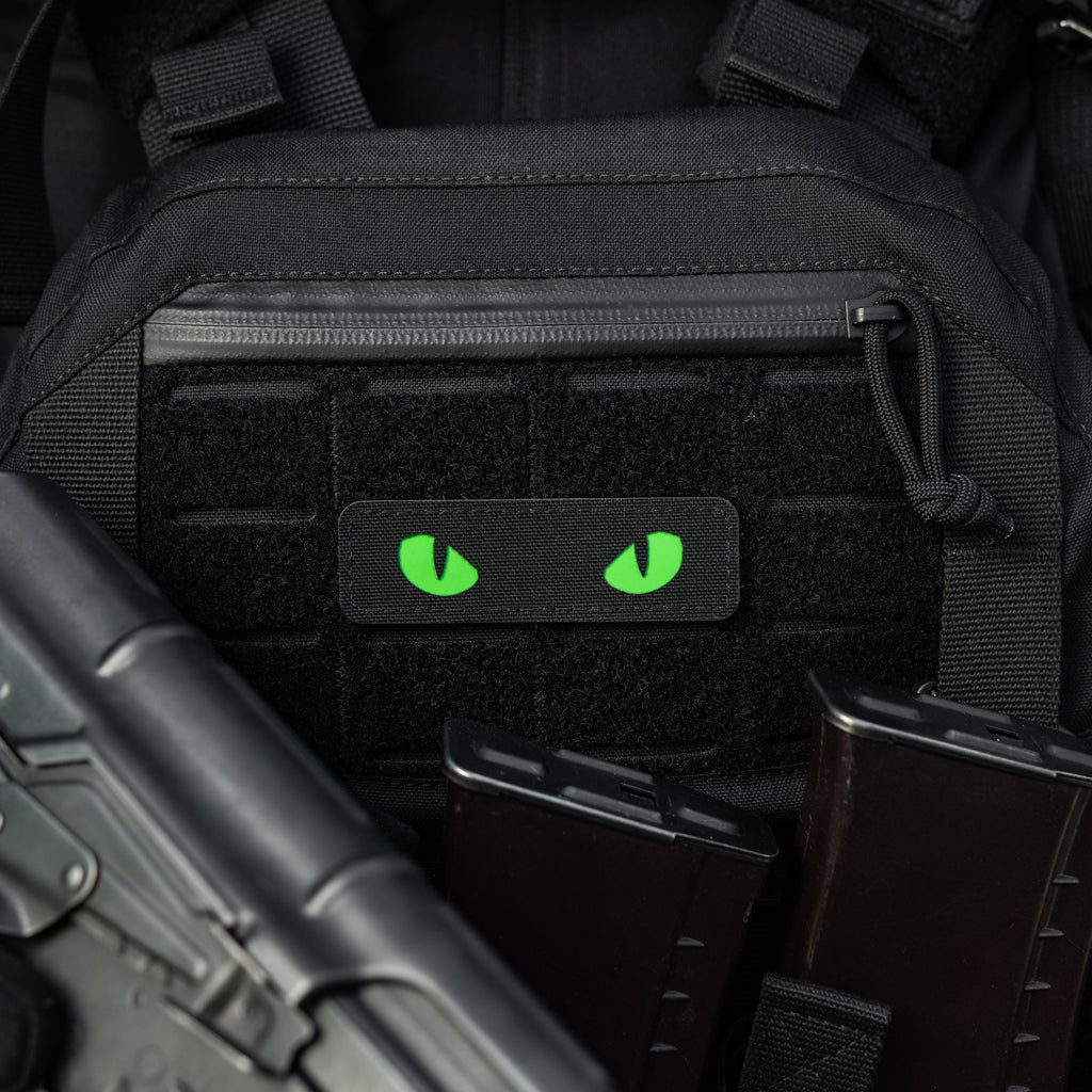 M-Tac нашивка Cat Eyes Laser Cut Black/Green/GID