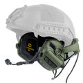 Активні захисні навушники Earmor M32X PLUS (FG) Olive з гарнітурою та кріпленням на шолом