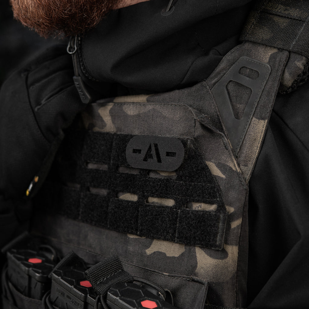 M-Tac нашивка група крові -A- наскрізна Laser Cut Black