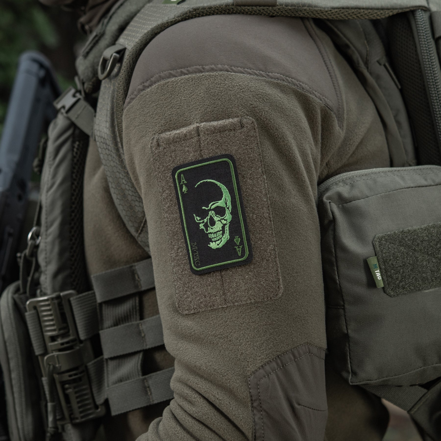 M-Tac нашивка Face of war (вишивка) Black/Olive