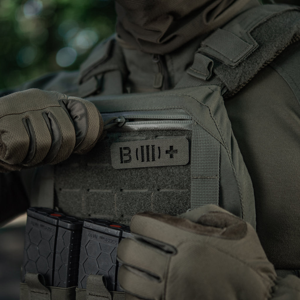M-Tac нашивка група крові B (III) + наскрізна Laser Cut 25х80 Ranger Green