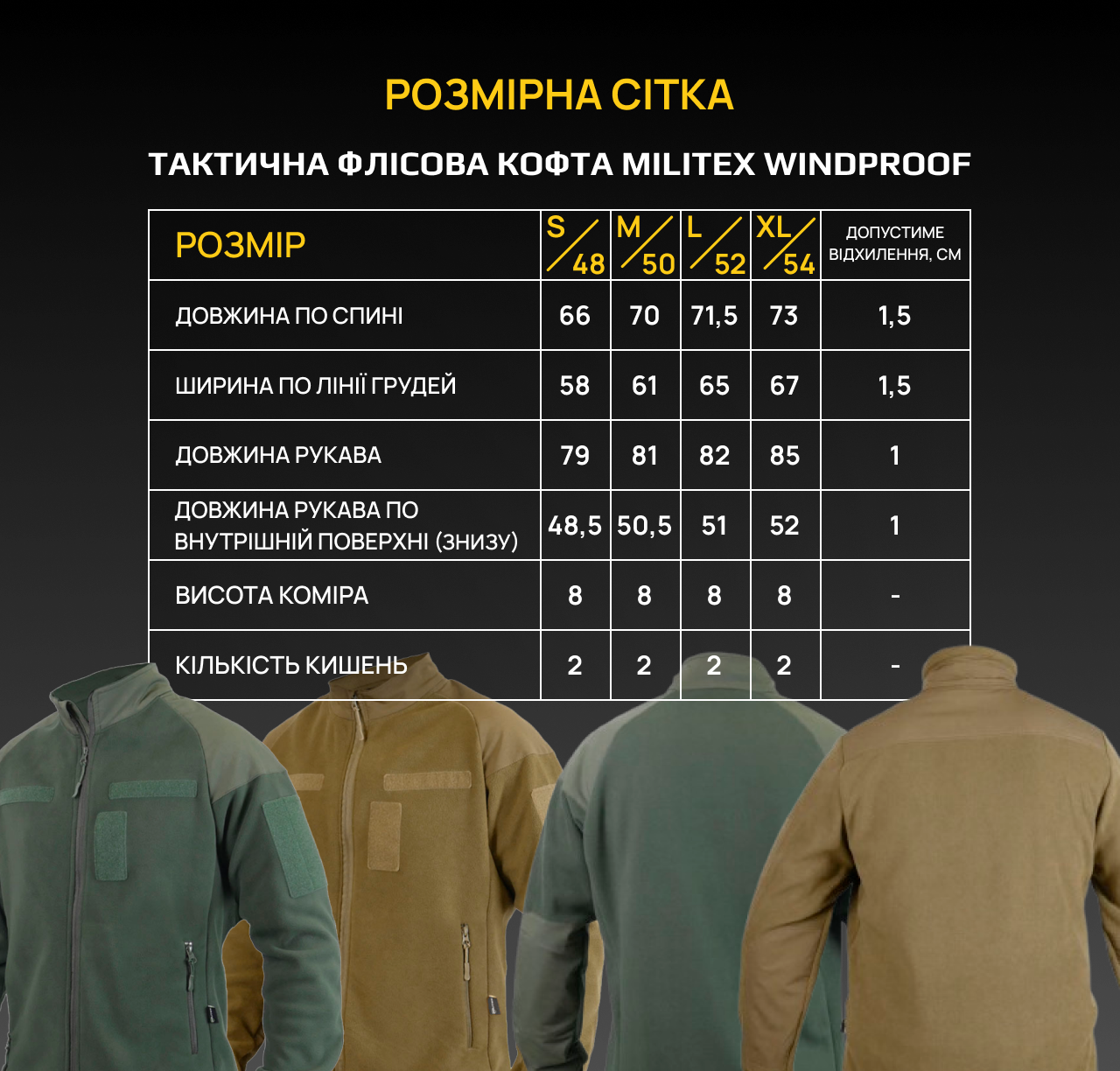 Флісова кофта хакі Militex mod. 1