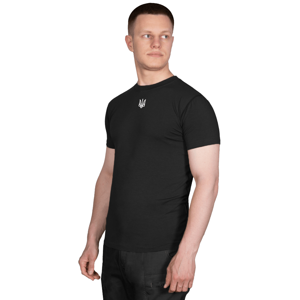 Футболка Modal Чорна (білий тризуб)