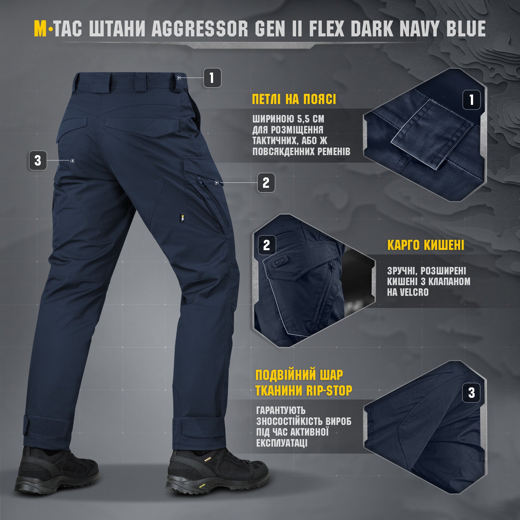M-Tac штани Aggressor Gen II Flex Dark Navy Blue
