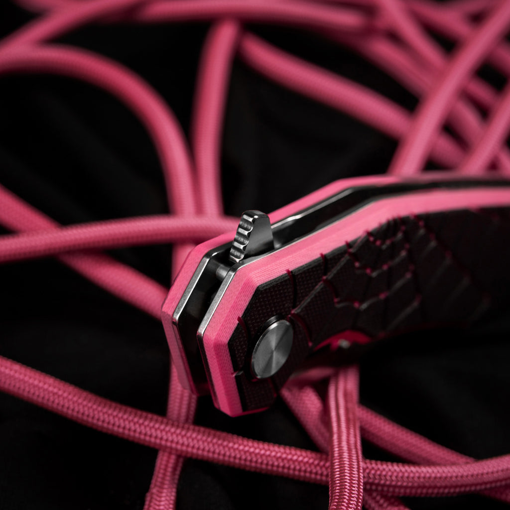 M-Tac ніж складний Type 12 Spider Web Black/Pink/Steel