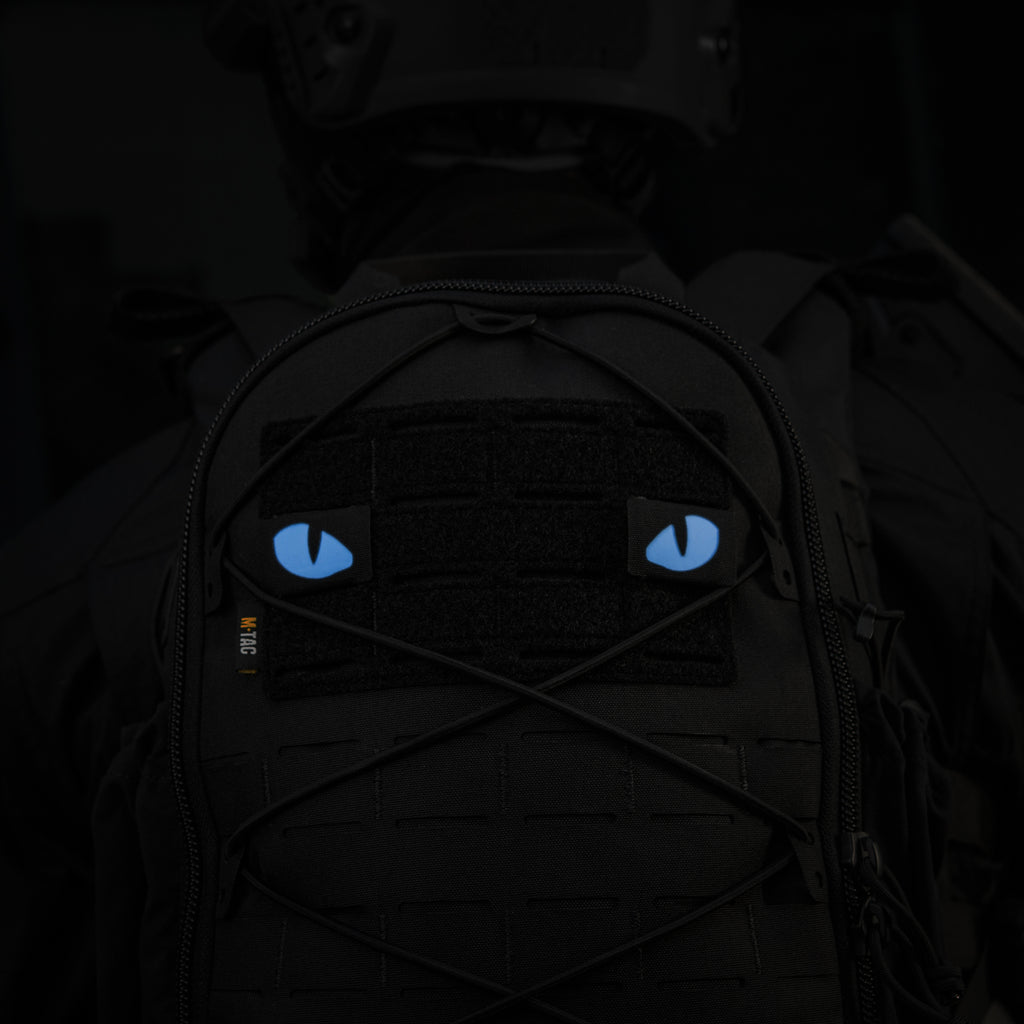 M-Tac нашивка Tiger Eyes Laser Cut (пара) Black/Blue/GID