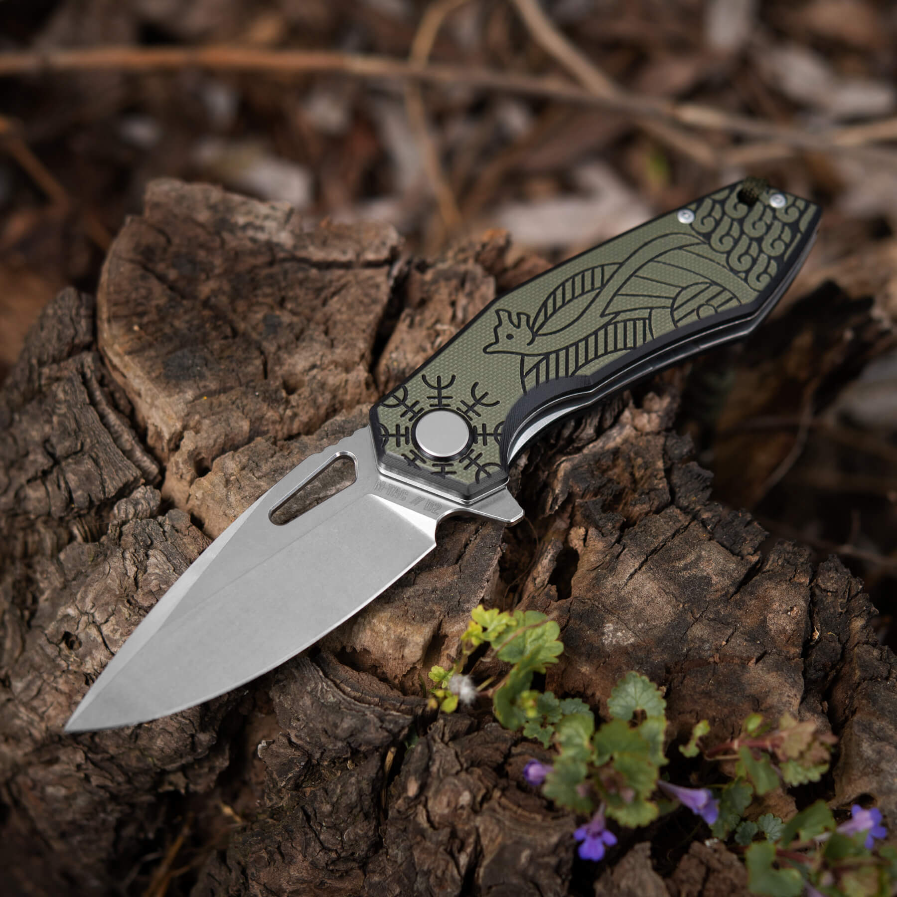 M-Tac ніж складний Type 12 Scandinavian Stonewash Black/Olive