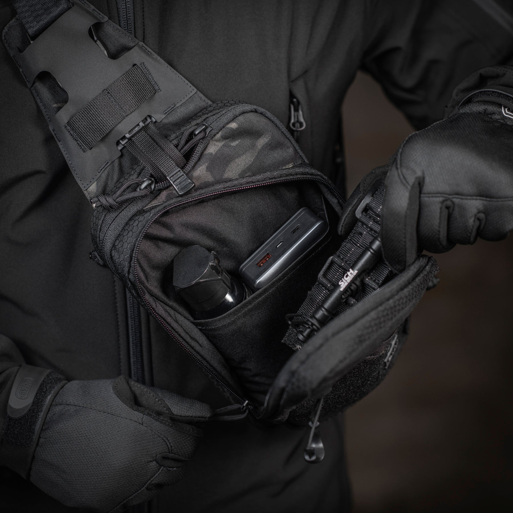 M-Tac сумка Sling Pistol Bag Elite Hex з липучкою Multicam Black/Black