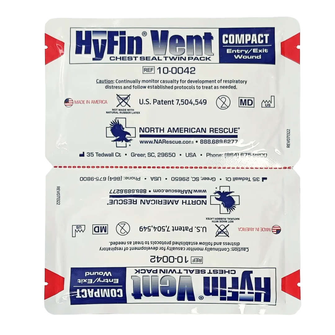 Оклюзійна наліпка Hyfin Vent COMPACT Chest Seal Twin Pack