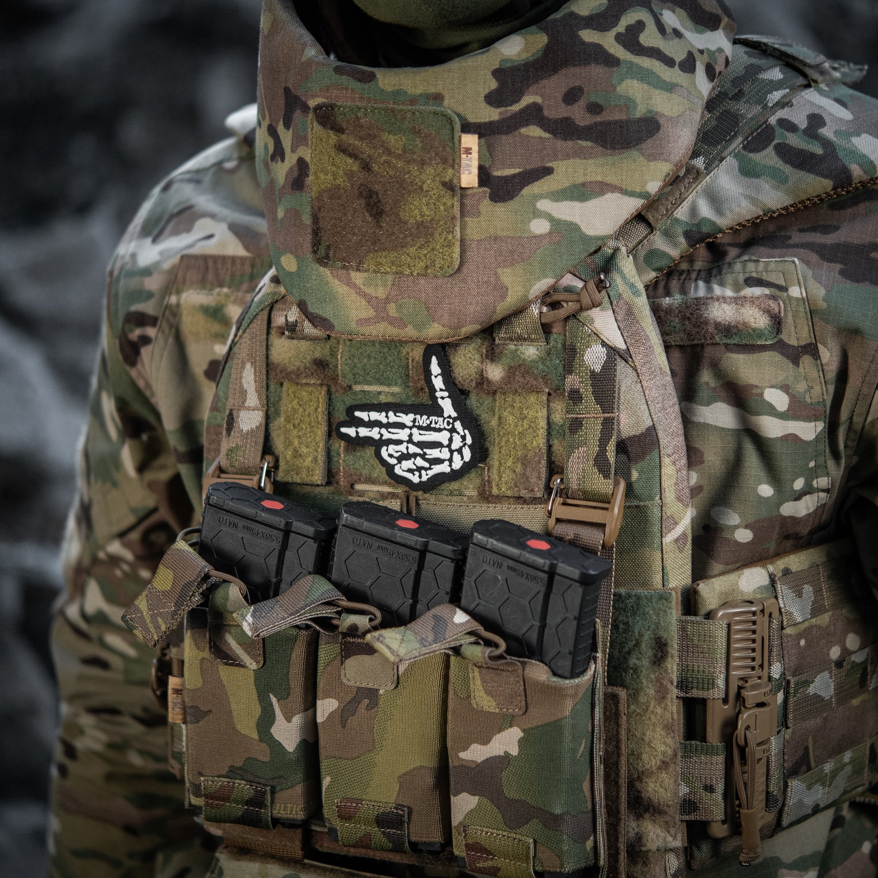 M-Tac нашивка Skeleton shooter (вишивка) Black