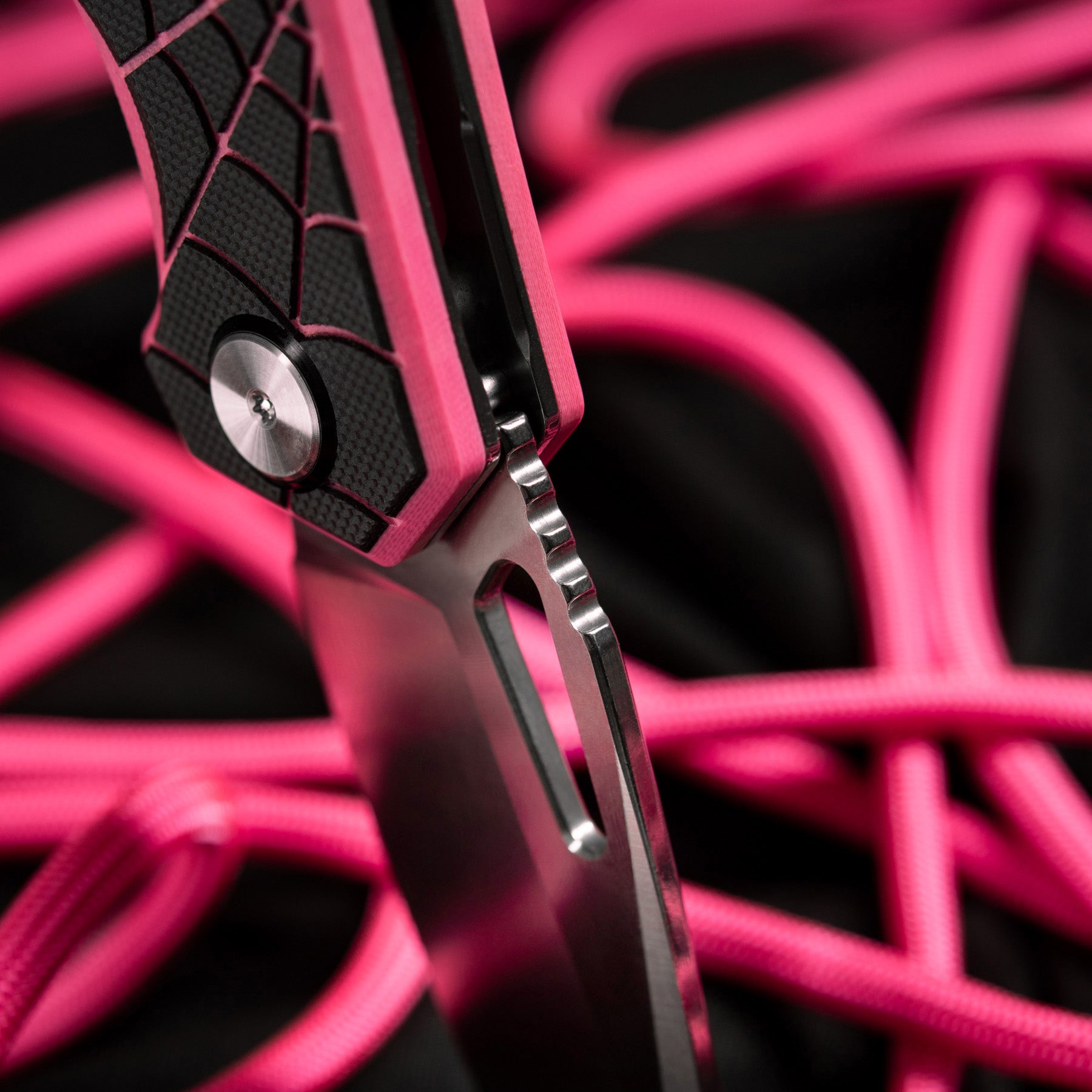 M-Tac ніж складний Type 12 Spider Web Black/Pink/Steel