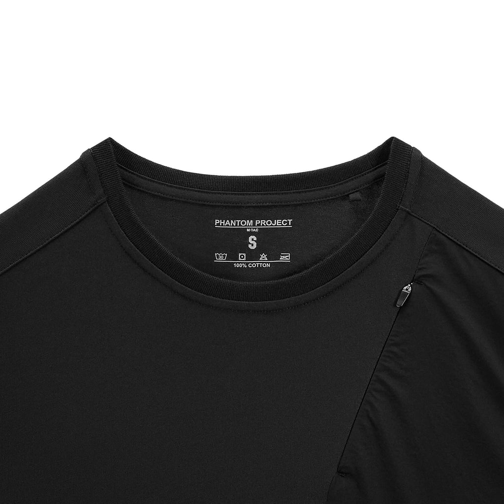 Phantom Project/M-Tac футболка Long Zipper combo Cotton Nylon Black