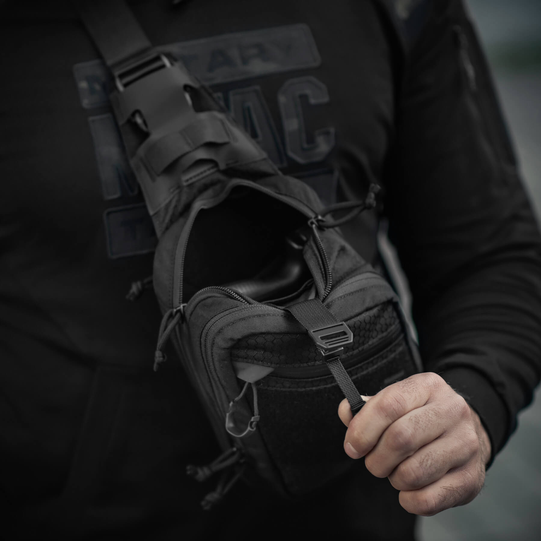 M-Tac сумка Sling Pistol Bag Hex з липучкою Black