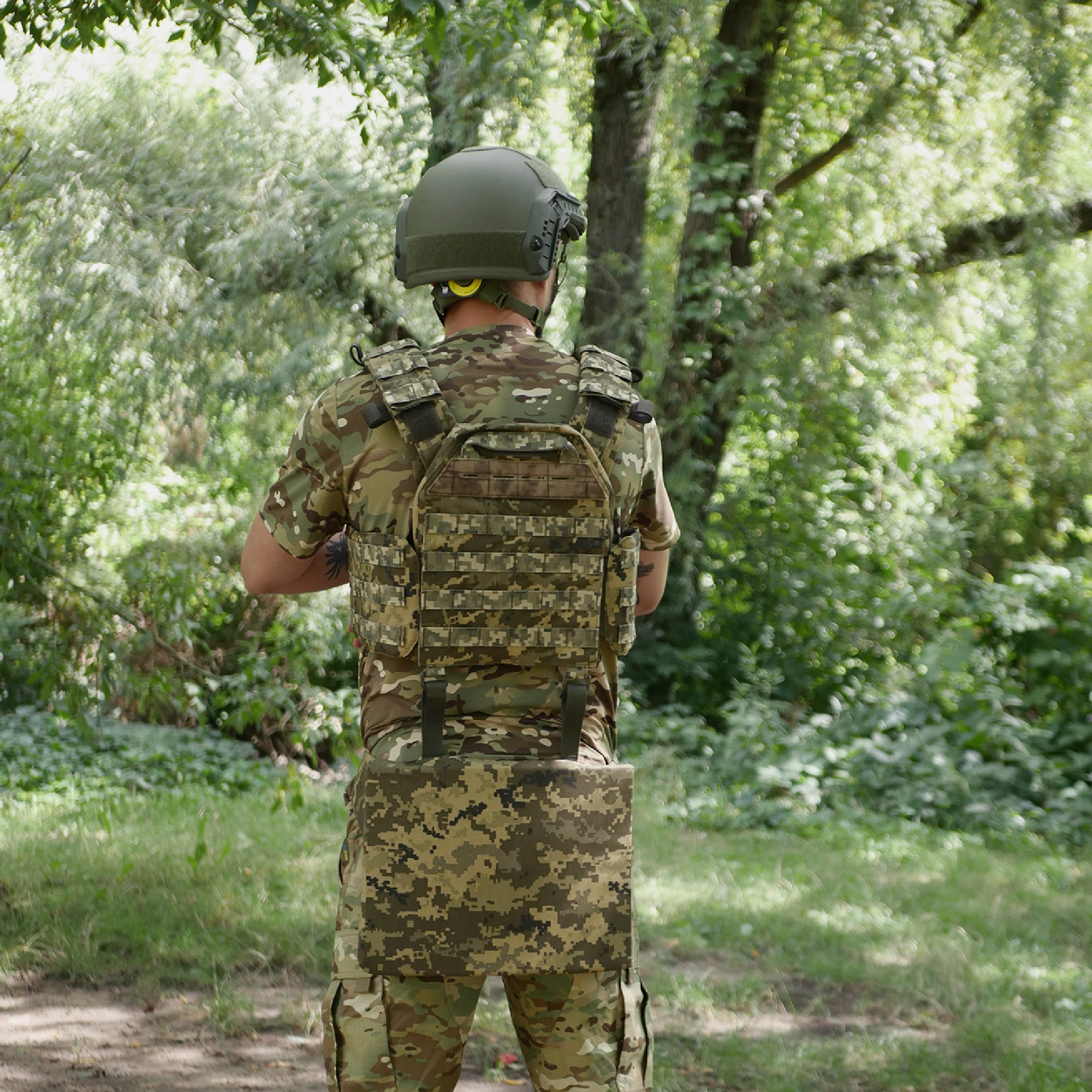 Каремат-сидушка Kiborg з балістичним пакетом 1 клас захисту Militex 20mm Cordura Pixel