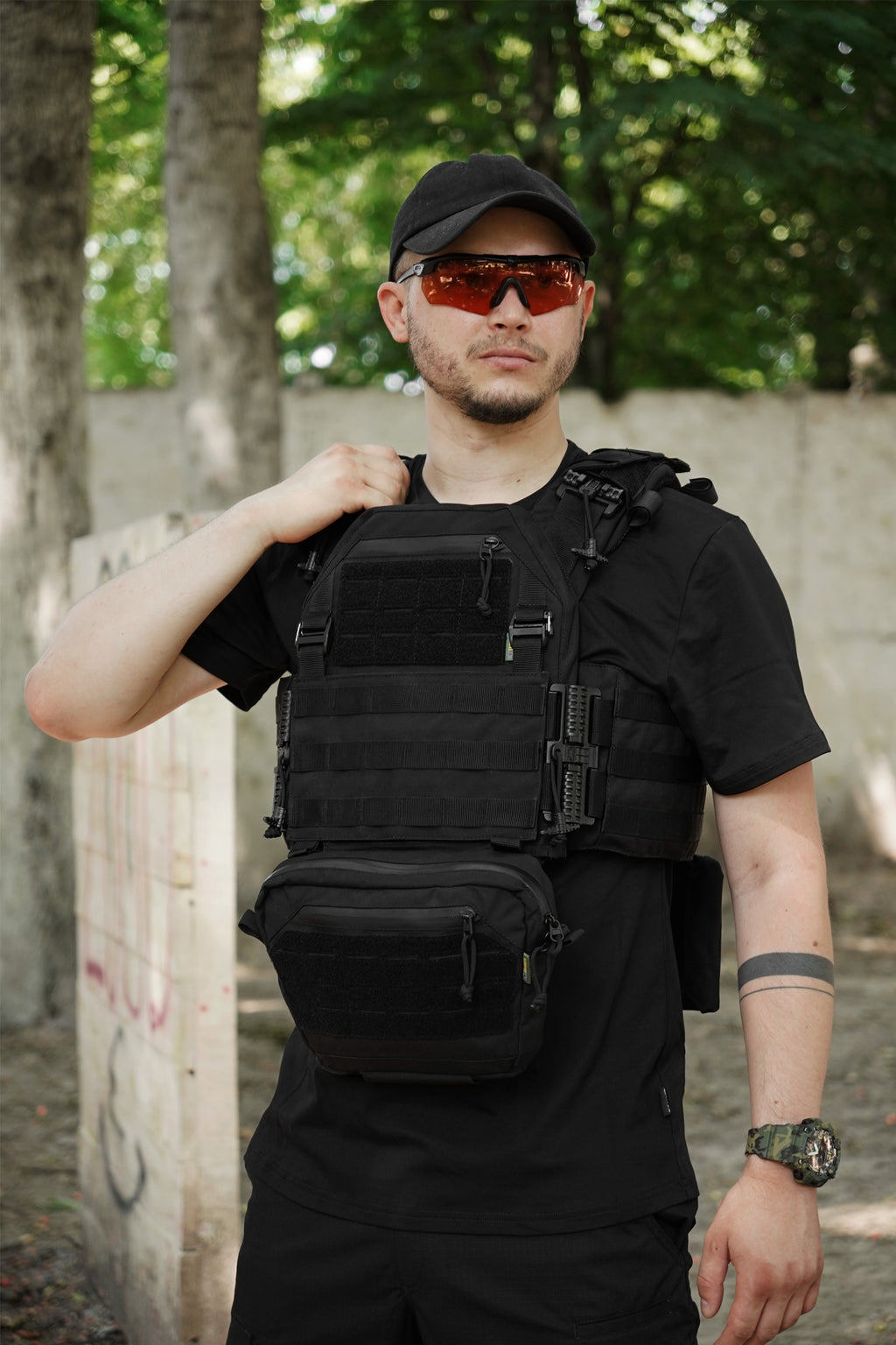 Комплект Плитонока Kiborg GU Gen.2 з двома підсумками та захистом 1 класу Чорний