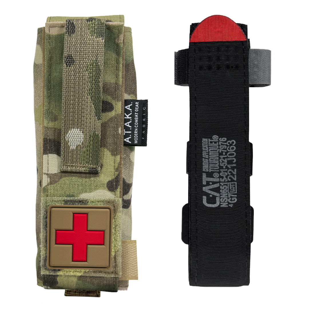 Комплект Підсумок під турнікет Gen2 Multicam, турнікет CAT, патч мед хрест