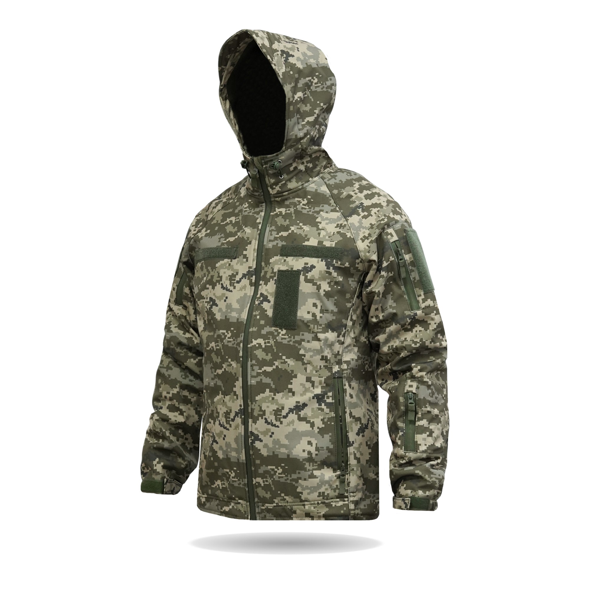 Куртка Windproof Softshell вітрозахисна (піксель), водостійка, фліс 320 г/м²
