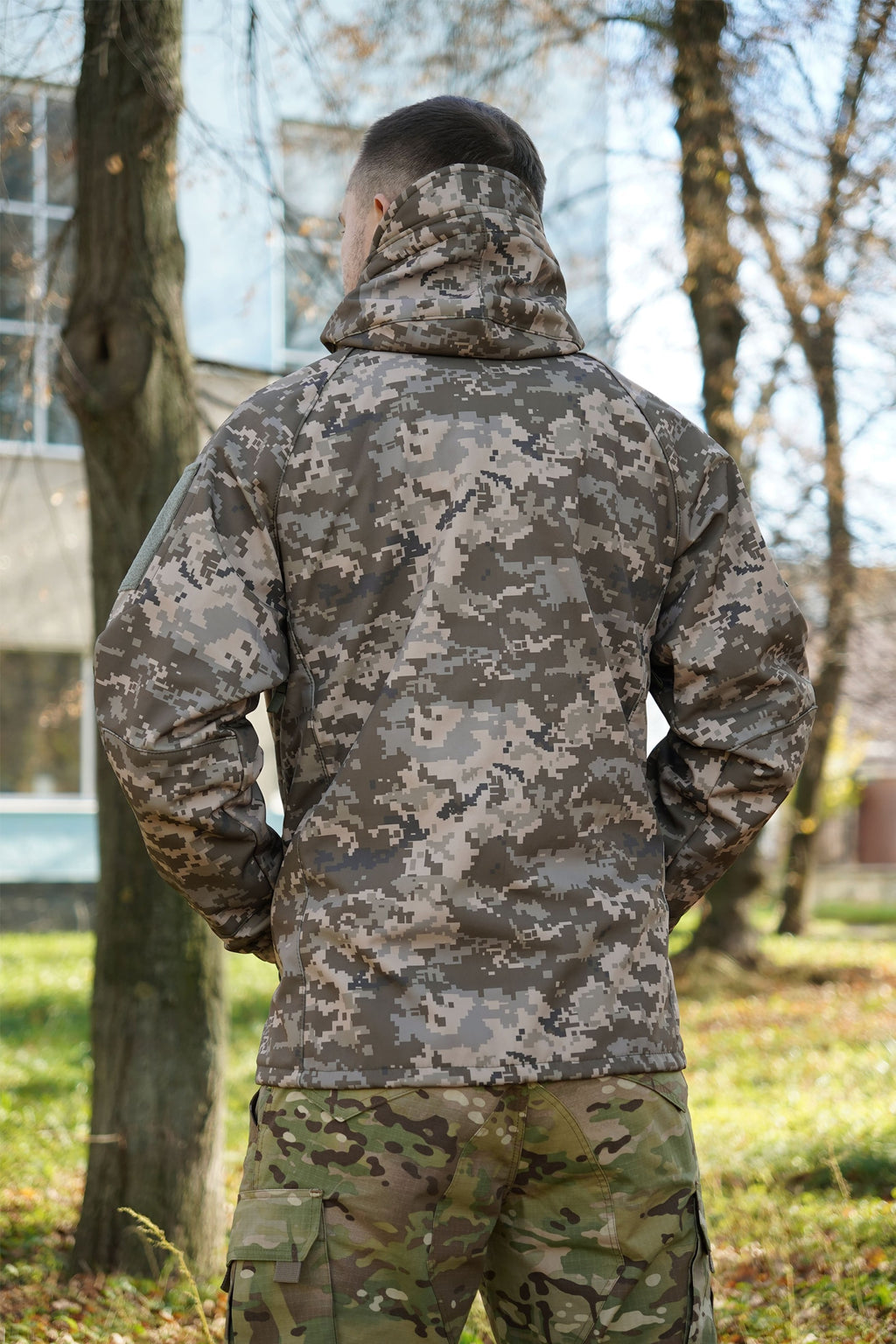 Куртка Windproof Softshell вітрозахисна (піксель), водостійка, фліс 320 г/м²