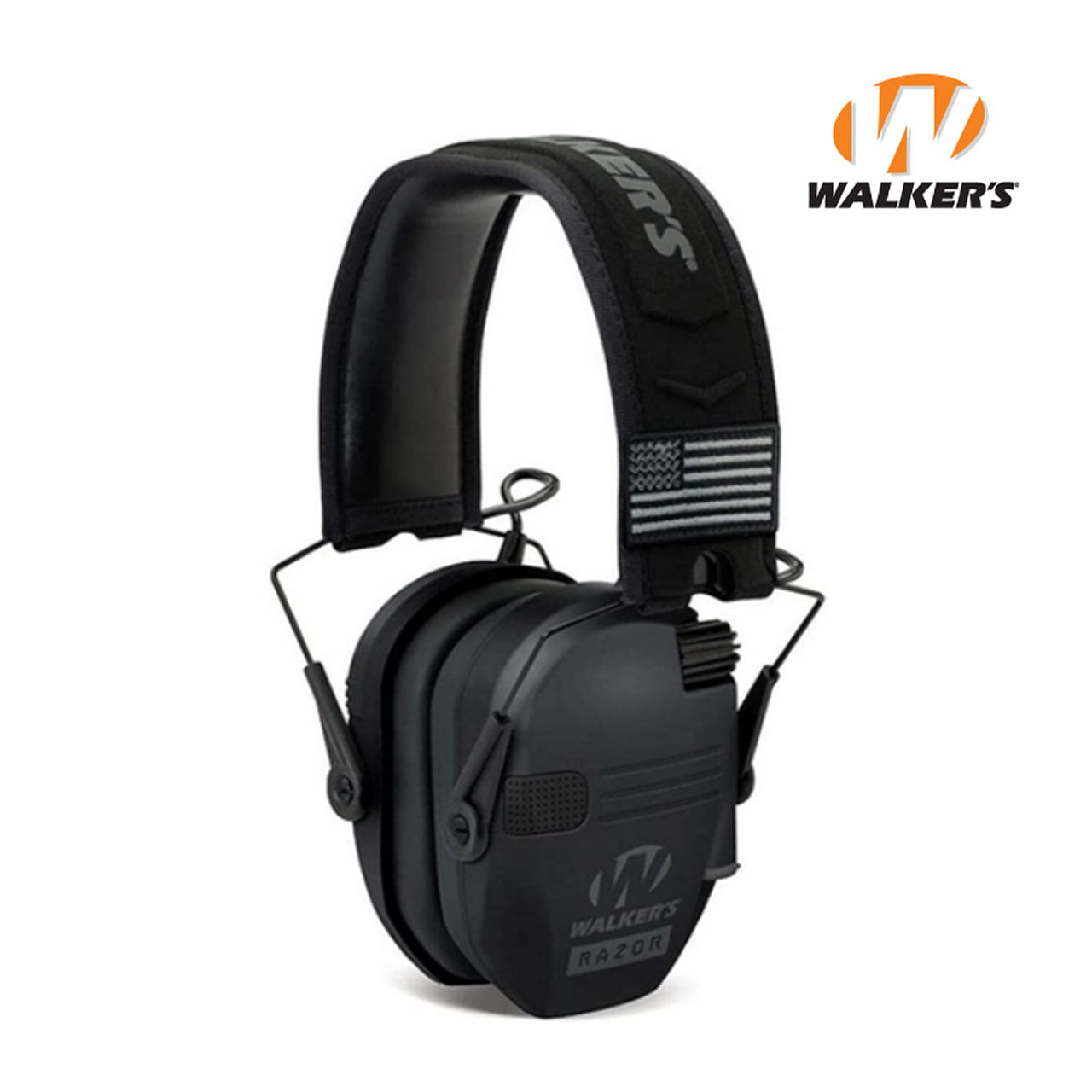 Активні шумоподавляючі навушники Walker's Razor Slim Patriot Original з патчами Чорні