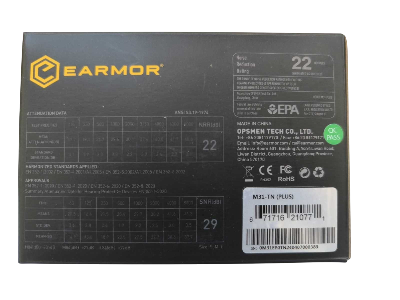 Тактичні навушники EARMOR M31 PLUS Олива