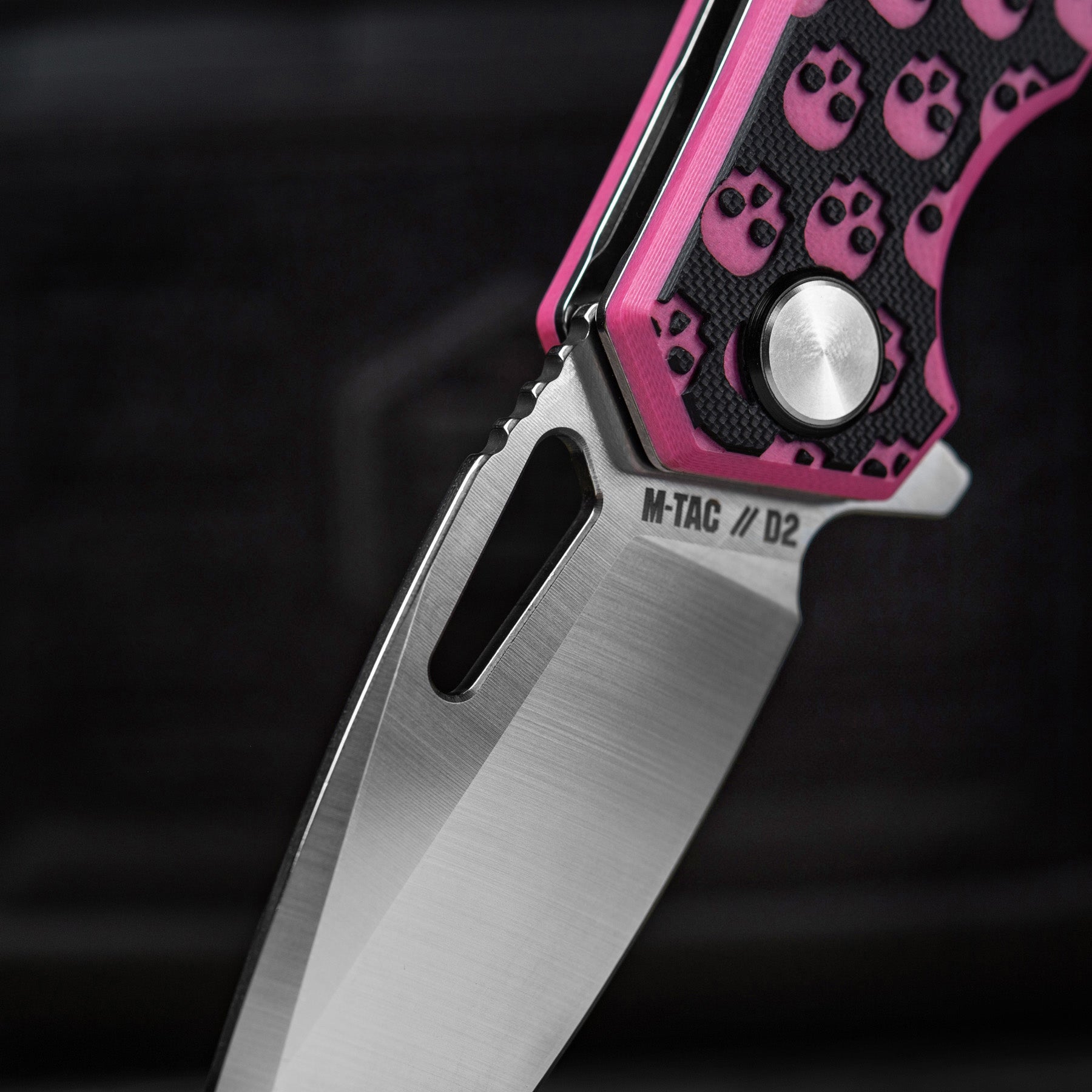 M-Tac ніж складний Type 12 Skull Black/Pink/Steel