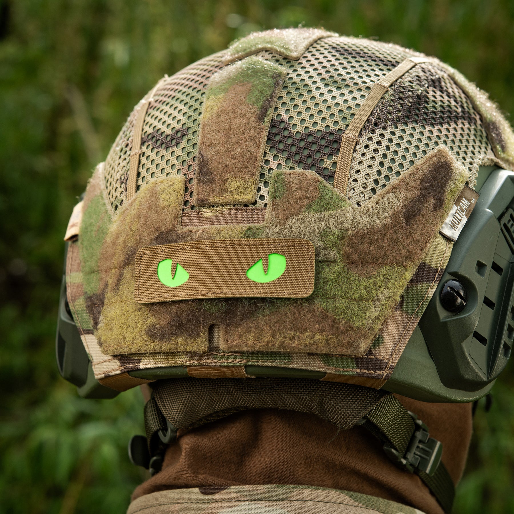 M-Tac нашивка Cat Eyes Laser Cut Coyote/Green/GID