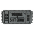 ПВХ патч "БІЛЕТИК DONBAS SHIT SHOW" cіро-чорний