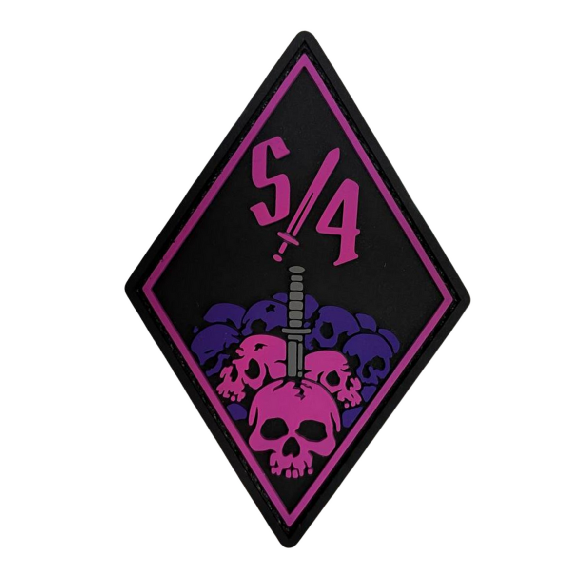 ПВХ патч ромб «DIZASTER S/4» рожевий