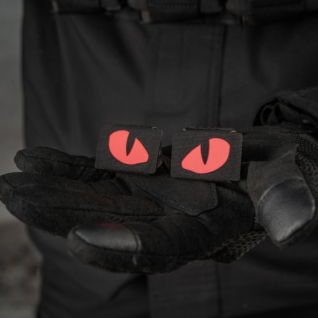 M-Tac нашивка Tiger Eyes Laser Cut (пара) Black/Red/GID