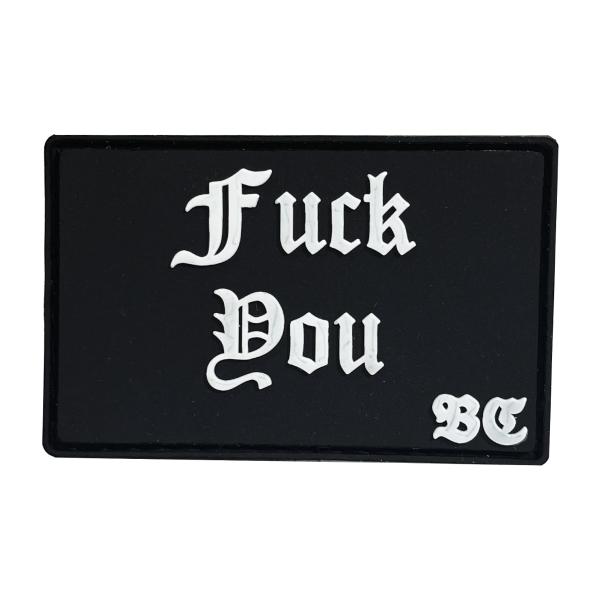 ПВХ патч "FUCK YOU" чорно-білий