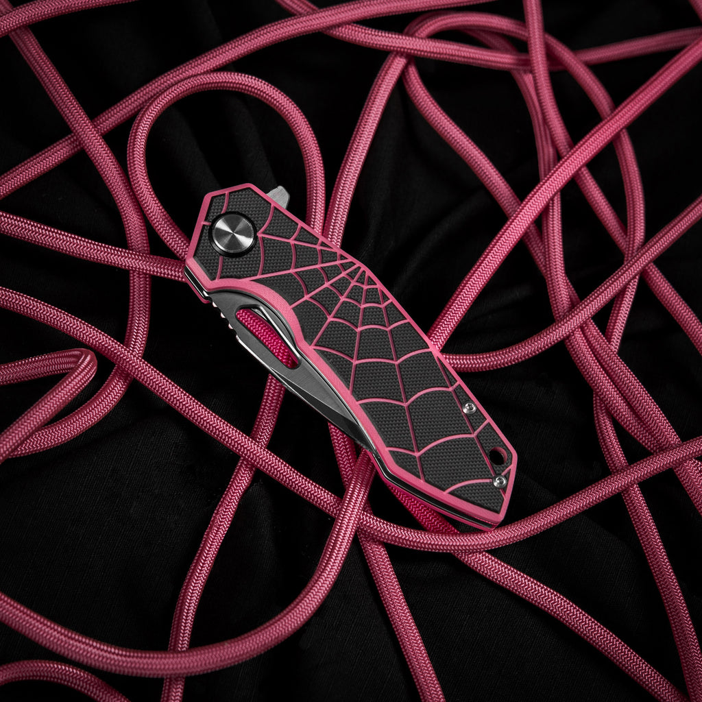 M-Tac ніж складний Type 12 Spider Web Black/Pink/Steel