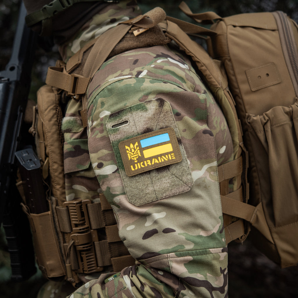 M-Tac нашивка Ukraine (с Тризубом) Laser Cut Coyote/Yellow/Blue/GID