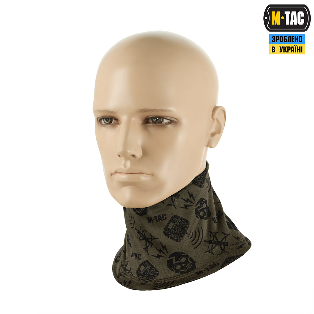 M-Tac шарф-труба мікрофліс Drone Pattern Dark Olive