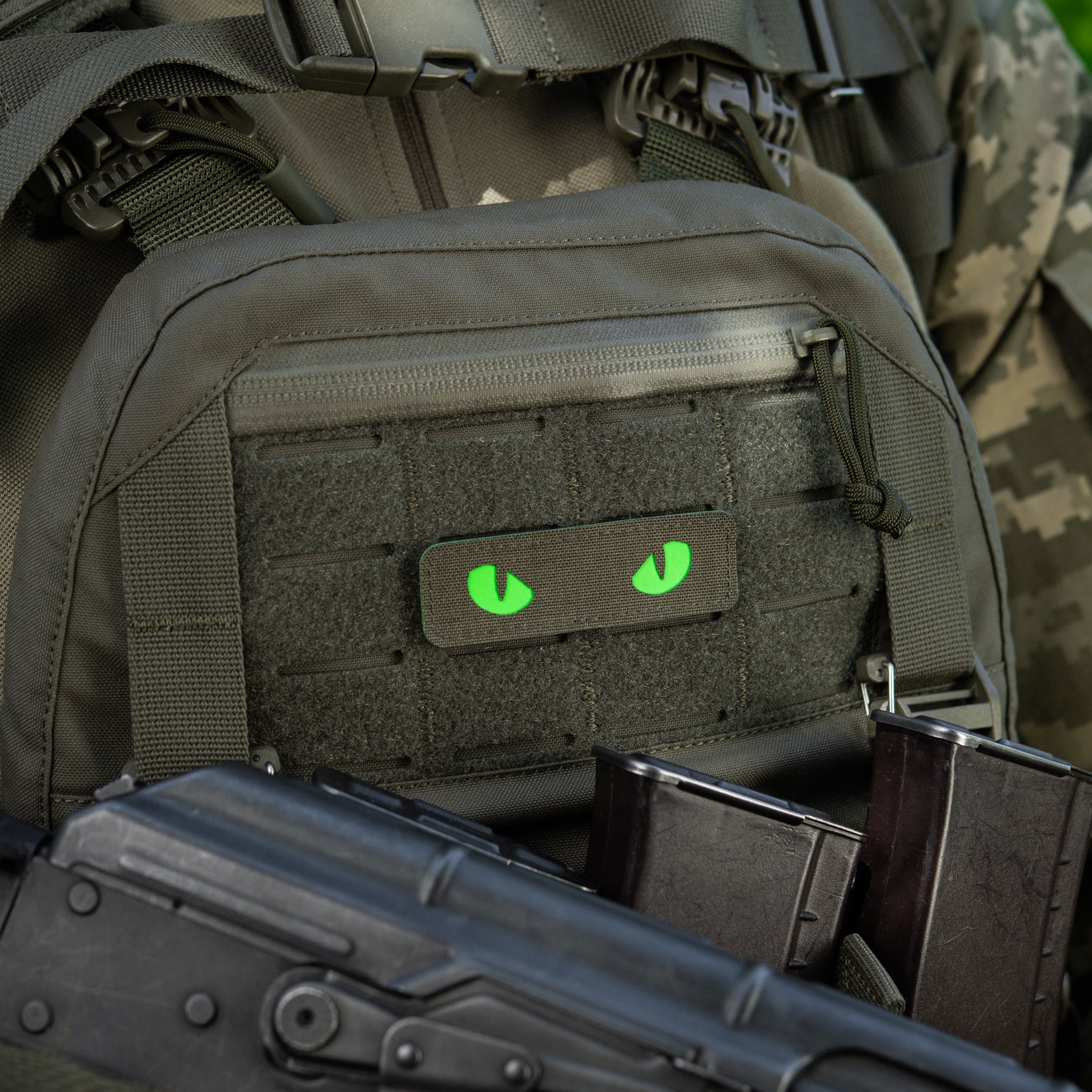 M-Tac нашивка Cat Eyes Laser Cut Ranger Green/Green/GID