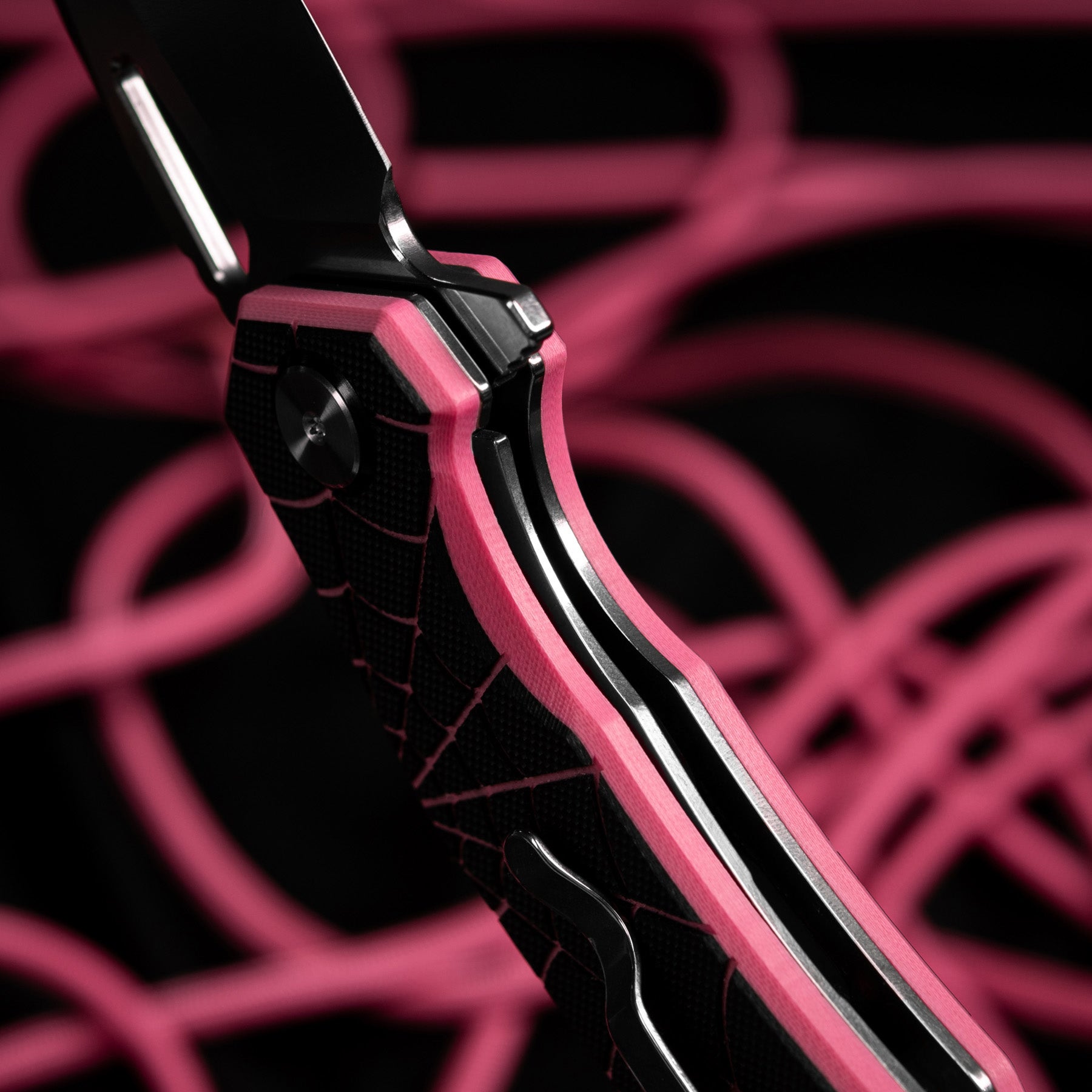 M-Tac ніж складний Type 12 Spider Web Black/Pink/Steel
