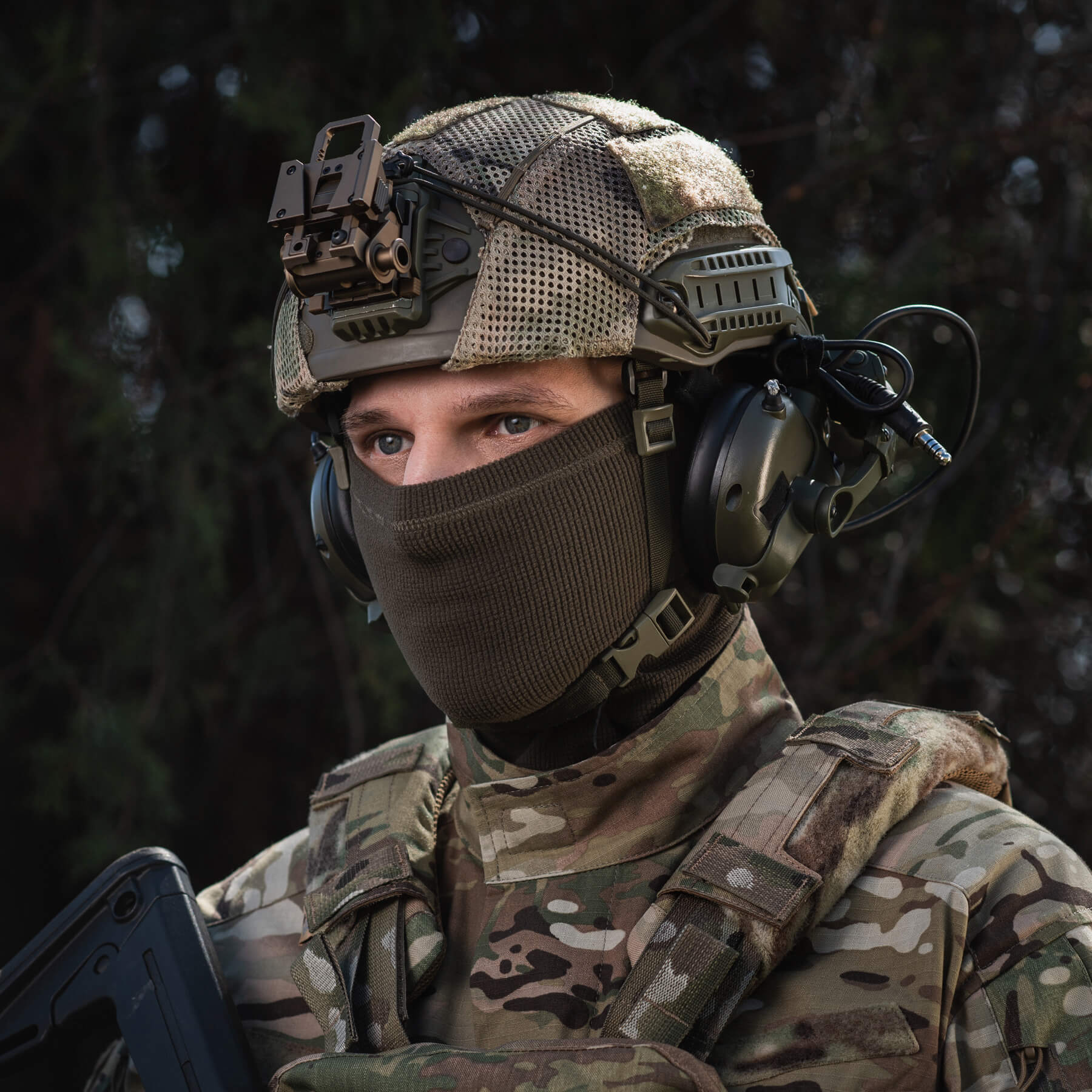 M-Tac шарф-труба анатомічний мікрофліс ріп-стоп Dark Olive